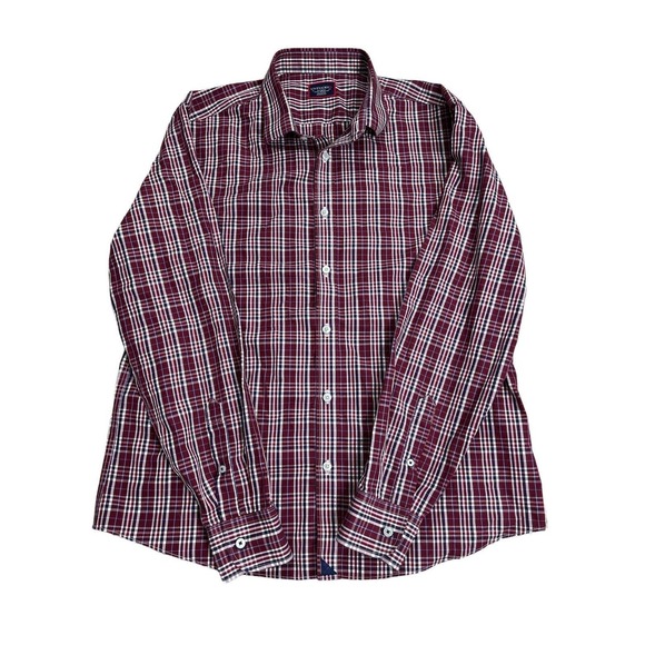 UNTUCKit Men's button Wrinkle free Dress Shirt Men's Long Sleeve XLarge Red‎ - Picture 1 of 7